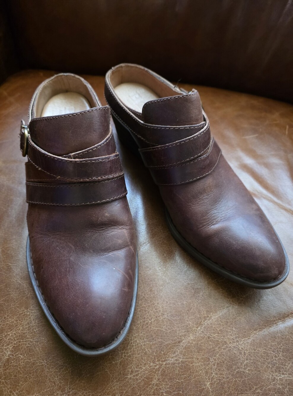 Born Leather Slip On Mule Size 10